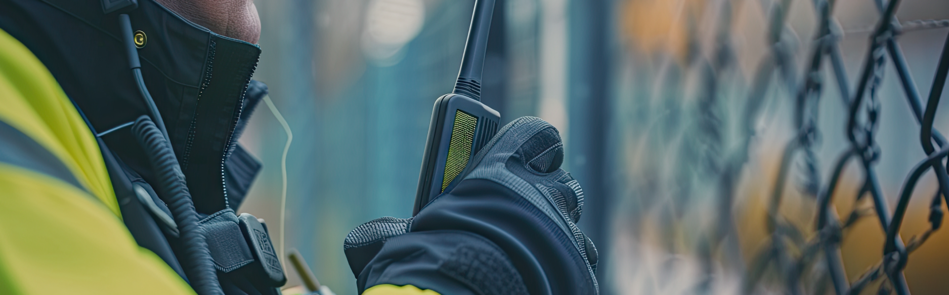 Guardia de Seguridad Inteligente en terreno con comunicación por radio